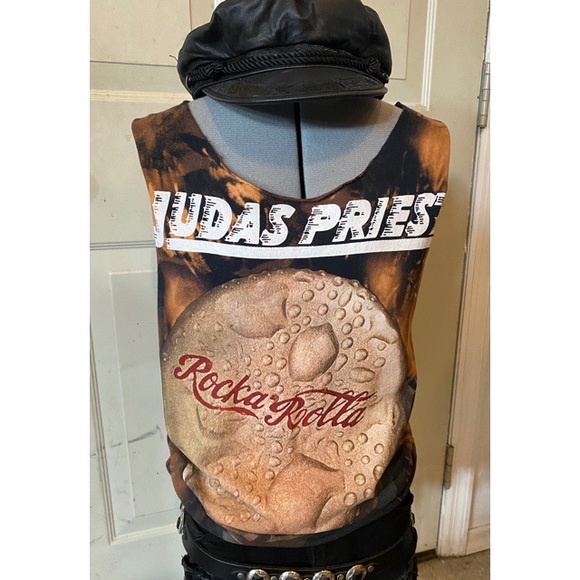 Custom Bleach Distress Judas Priest Rocka Rolla T - Picture 3 of 8